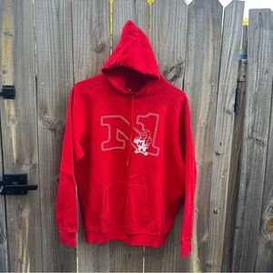 Vintage Nebraska huskers Red Hooded unisex Sweatshirt with Logo Sz medium